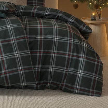 Estella Flanell Bettwäsche Harry 4481-580 kariert tannengrün 135x200