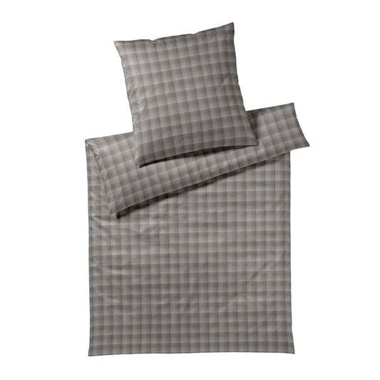 Joop! Luxury Flanell Bettwäsche Soft Checks Taupe 45000-17 135x200