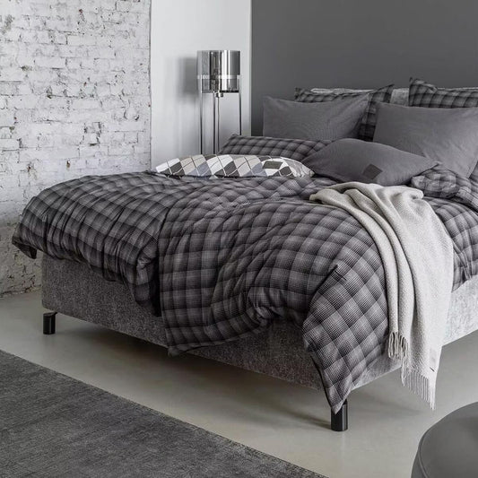 Joop! Luxury Flanell Bettwäsche Soft Checks Anthrazit 45000-9 135x200