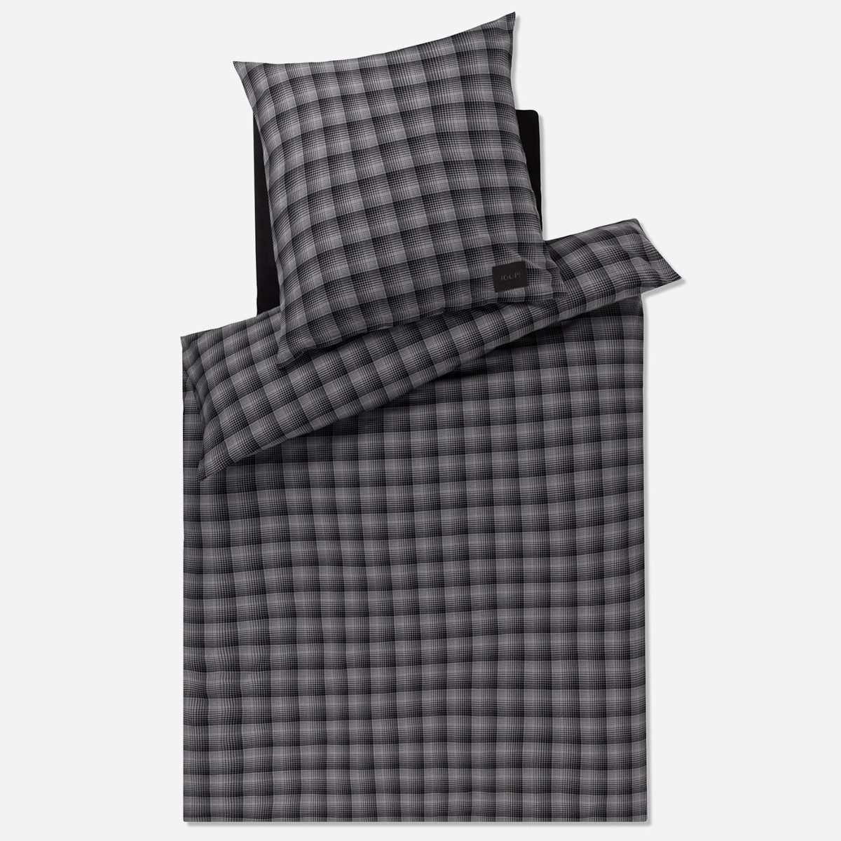 Joop! Flanell Bettwäsche Soft Checks 45000-9 antrazit kariert 135x200