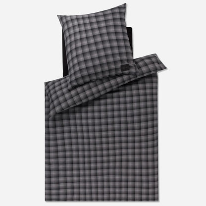 Joop! Flanell Bettwäsche Soft Checks 45000-9 antrazit kariert 135x200