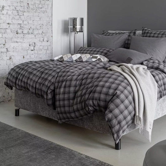 Joop! Flanell Bettwäsche Soft Checks 45000-9 antrazit kariert 135x200