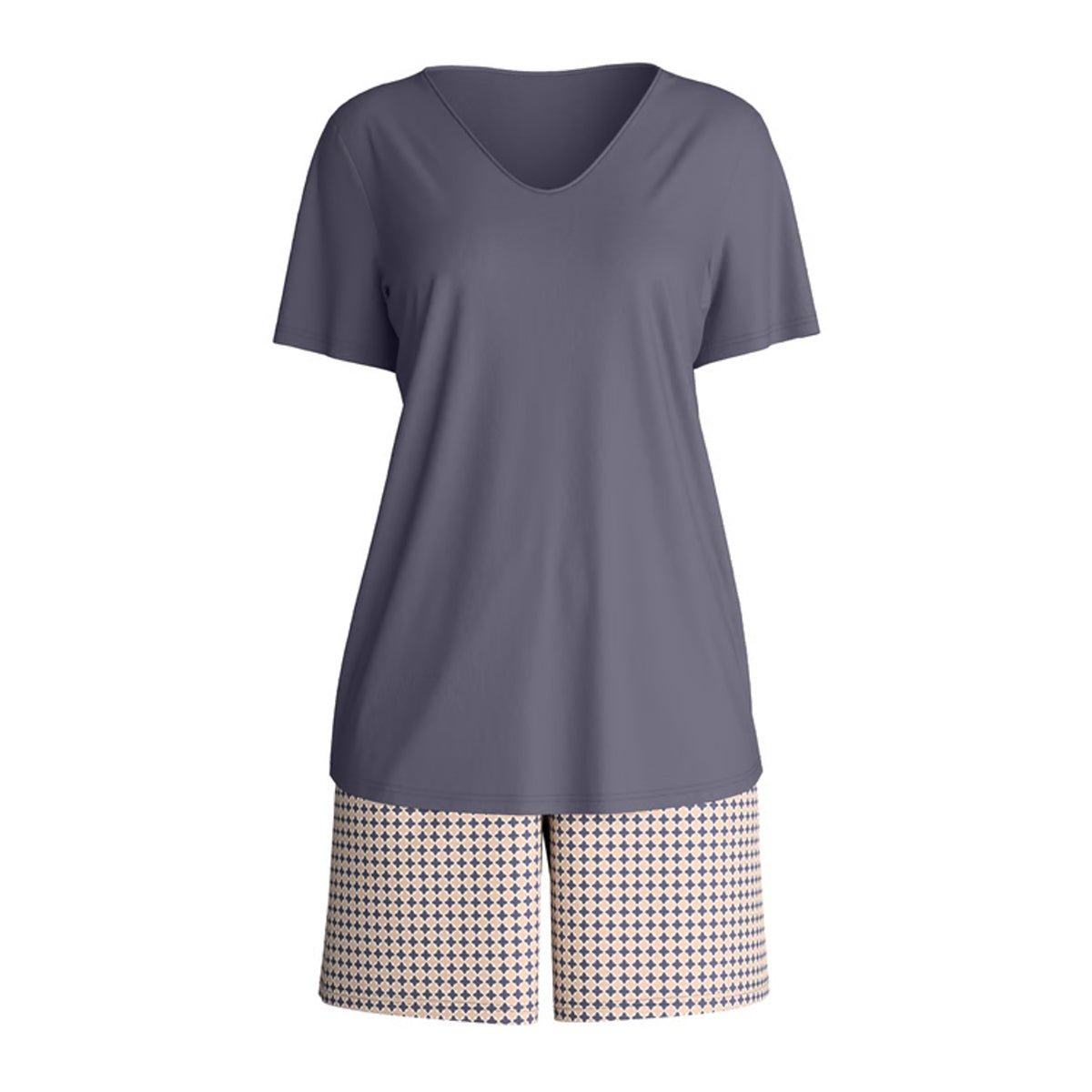 Calida Damen Shorty Pyjama Graphic Nights graystone 46056