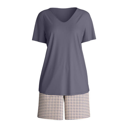 Calida Damen Shorty Pyjama Graphic Nights graystone 46056