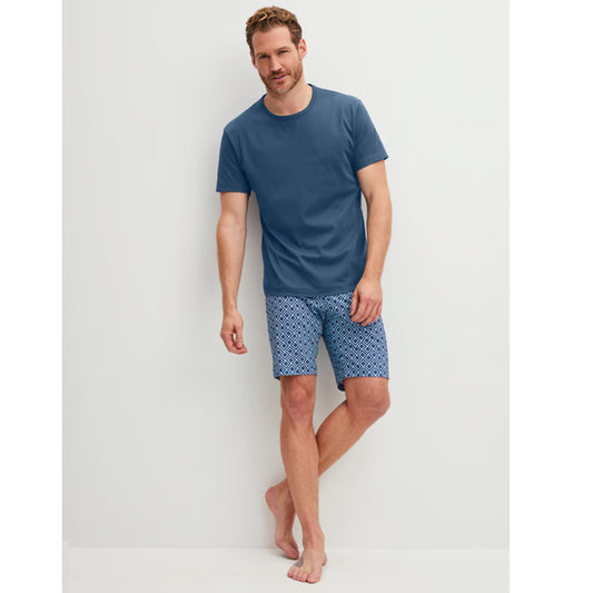 Calida Herren Kurz Pyjama Relax Streamline atlantic blue 46082