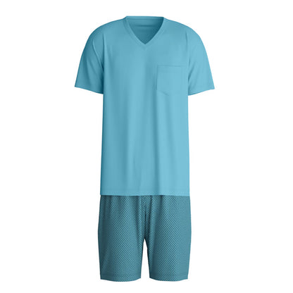 Calida Herren Kurz Pyjama Relax Streamline retro blue 46186