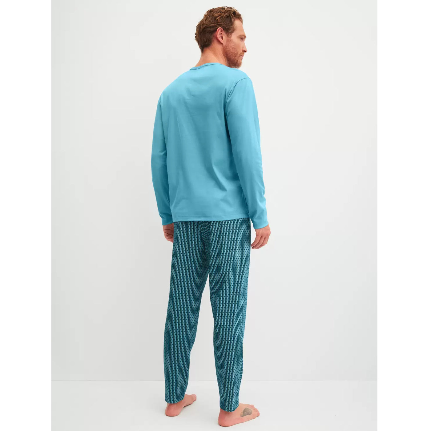 Calida Herren Pyjama lang Relax Streamline retro blue 46287