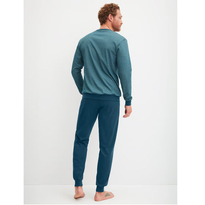 Calida Herren Pyjama lang Bündchen Relax Streamline deep petrol 46487
