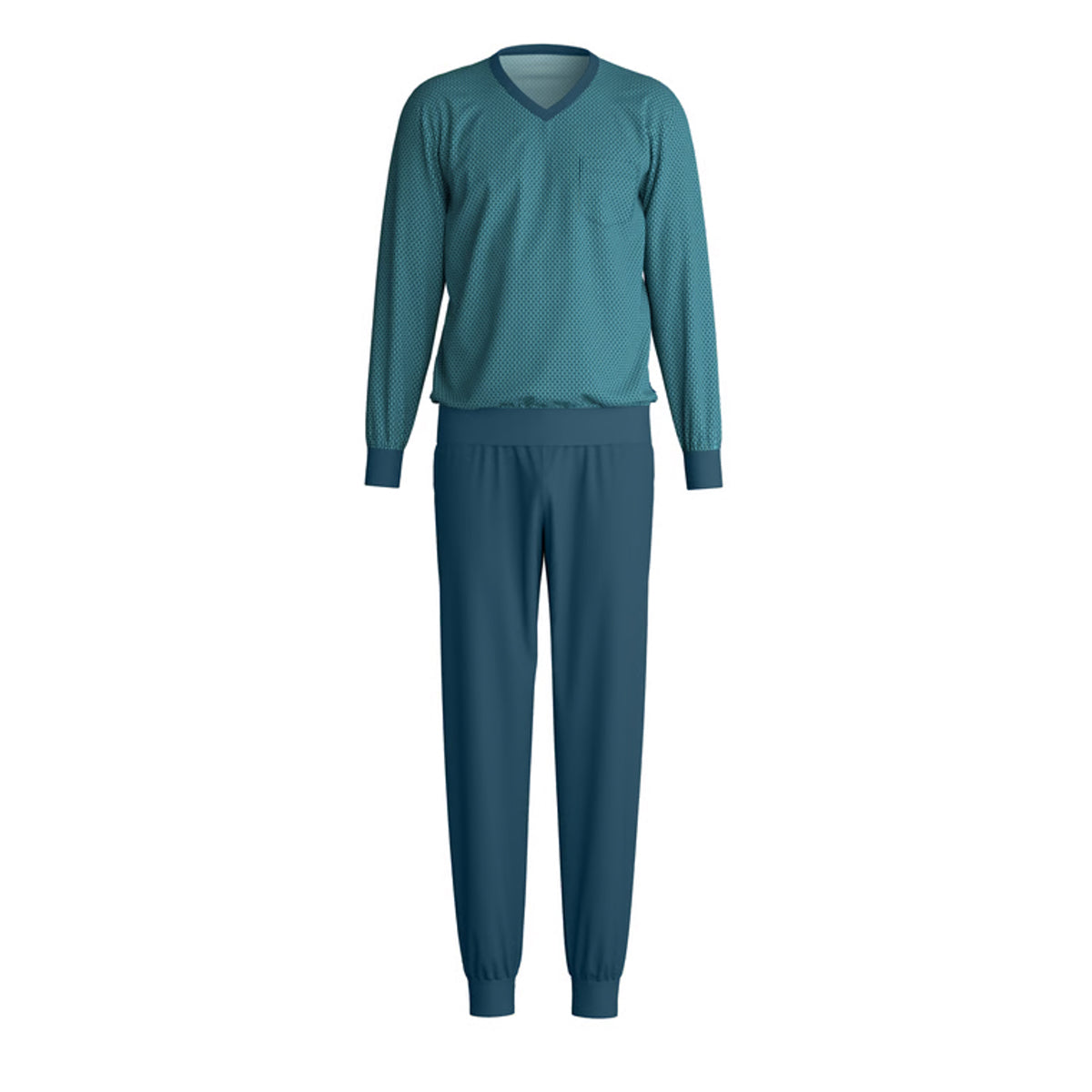 Calida Herren Pyjama lang Bündchen Relax Streamline deep petrol 46487