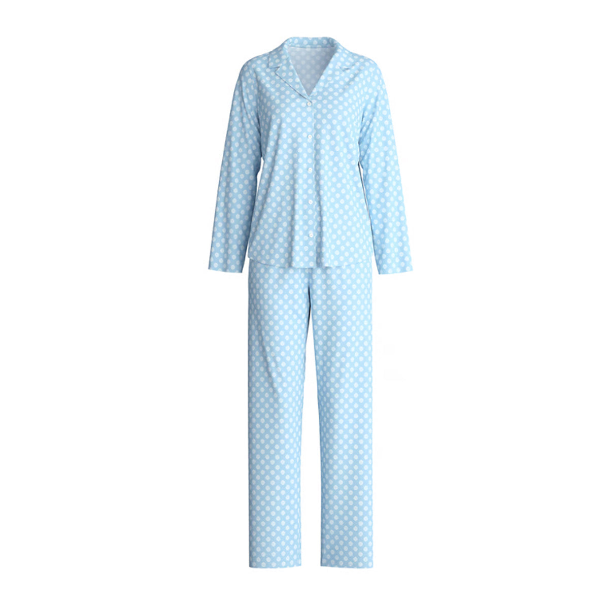 Calida Damen Pyjama Lovely Nights knöpfbar cascade blue 46954-545