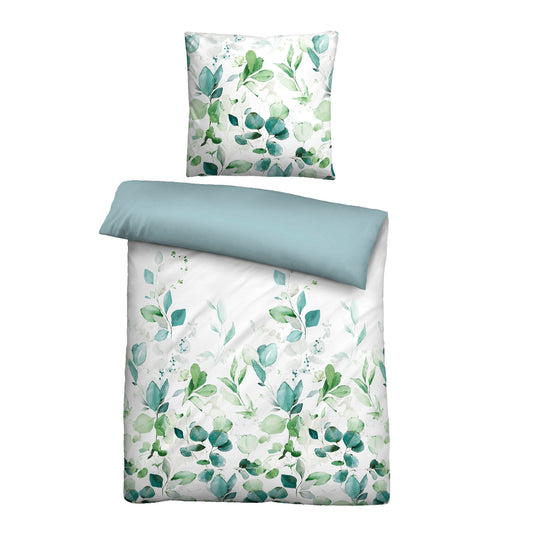 Bettwäsche Biberna Tencel Satin 0474492-262 Blumen Blätter 135x200