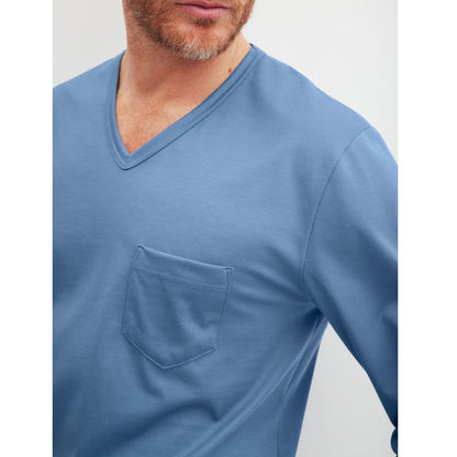 Calida Herren Pyjama lang Relax Imprint coronet blue 47487