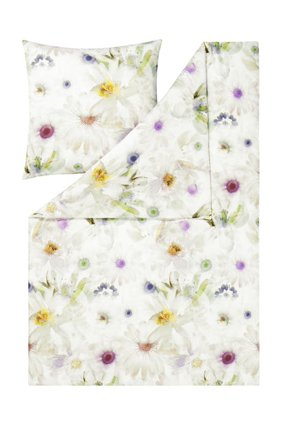 Estella Mako Satin Bettwäsche Zoey 4808-985 Blumen Pastell 135x200