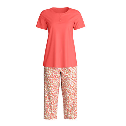 Calida Damen Pyjama 3/4 Flower Nights rose of sharon 48254-164