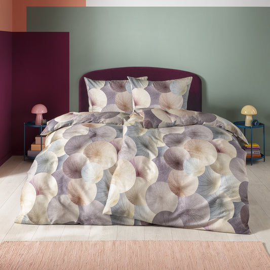 Estella Mako Satin Bettwäsche Pamela 4831-985 Kreise Natur 135x200