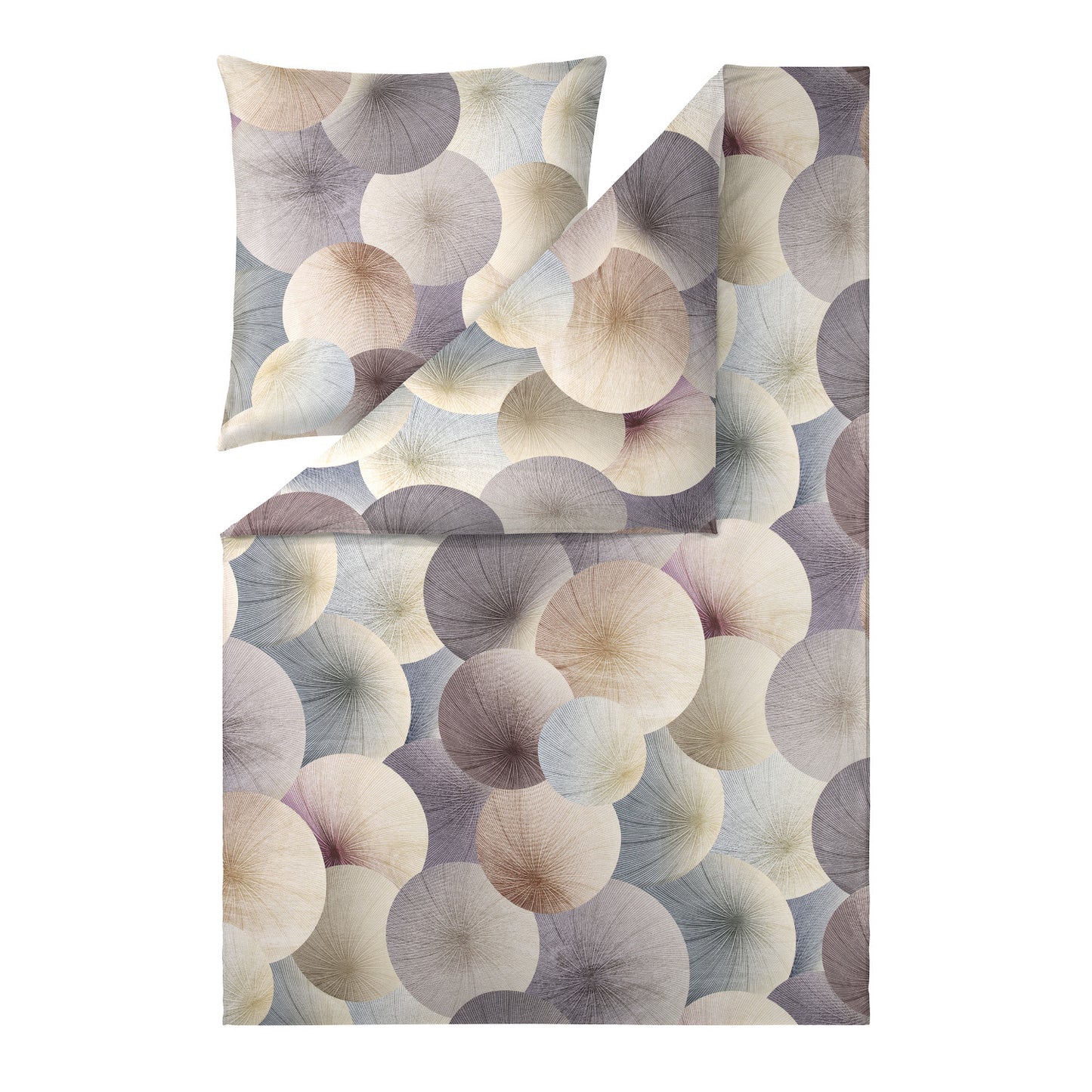 Estella Mako Satin Bettwäsche Pamela 4831-985 Kreise Natur 135x200