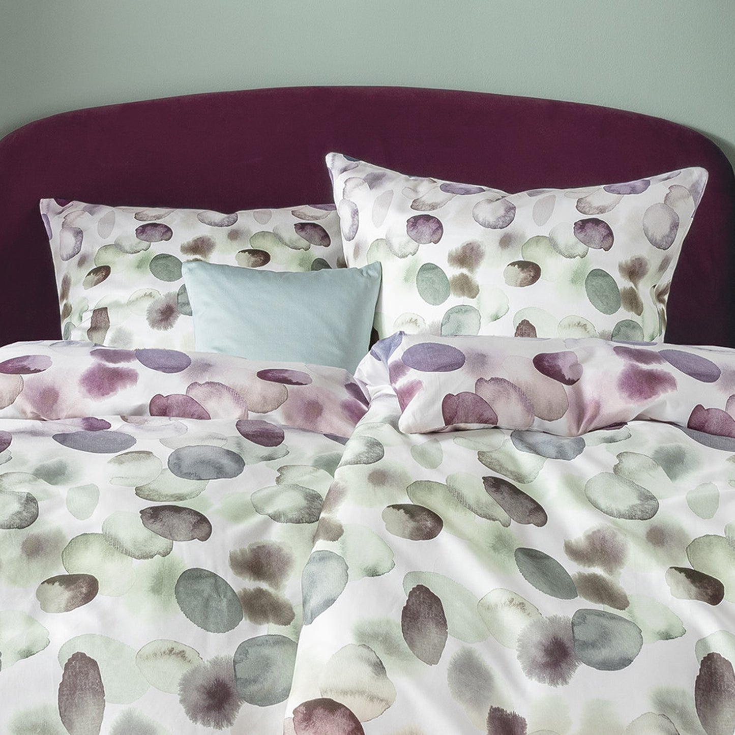 Estella Mako Satin Bettwäsche Millie 4833-985 Tupfen Aquarell 135x200