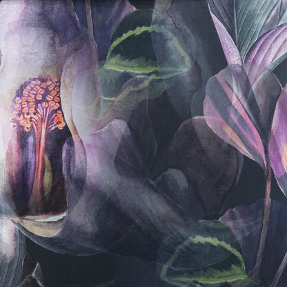 Estella Mako Satin Bettwäsche Kendra Blüten 4834-670 Aubergine 135x200
