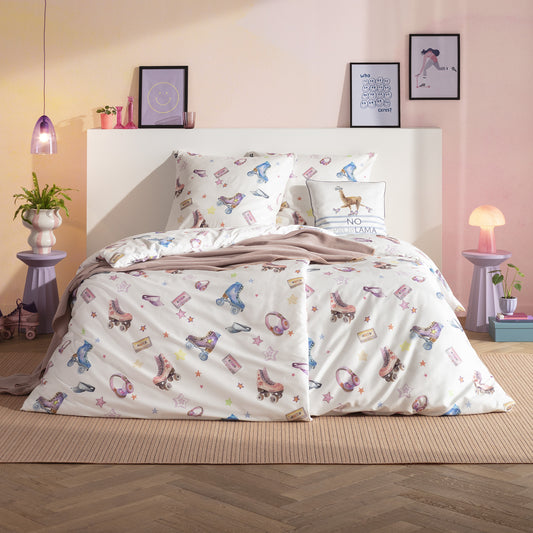 Estella Mako Satin Bettwäsche Starlight 4849-985  Rollschuhe 135x200