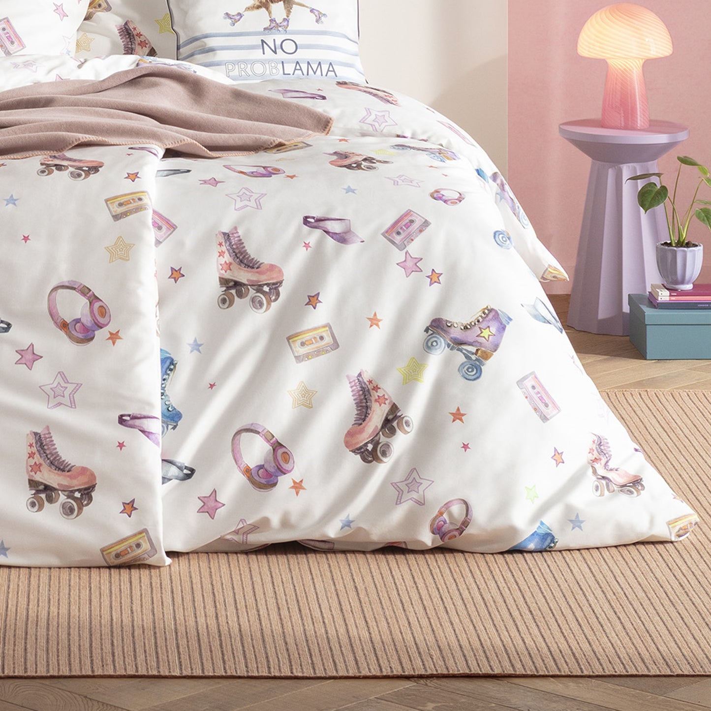 Estella Mako Satin Bettwäsche Starlight 4849-985  Rollschuhe 135x200