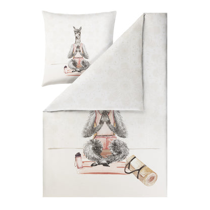 Estella Mako Satin Bettwäsche Lamaste 4850-230 Lama Yoga natur 135x200