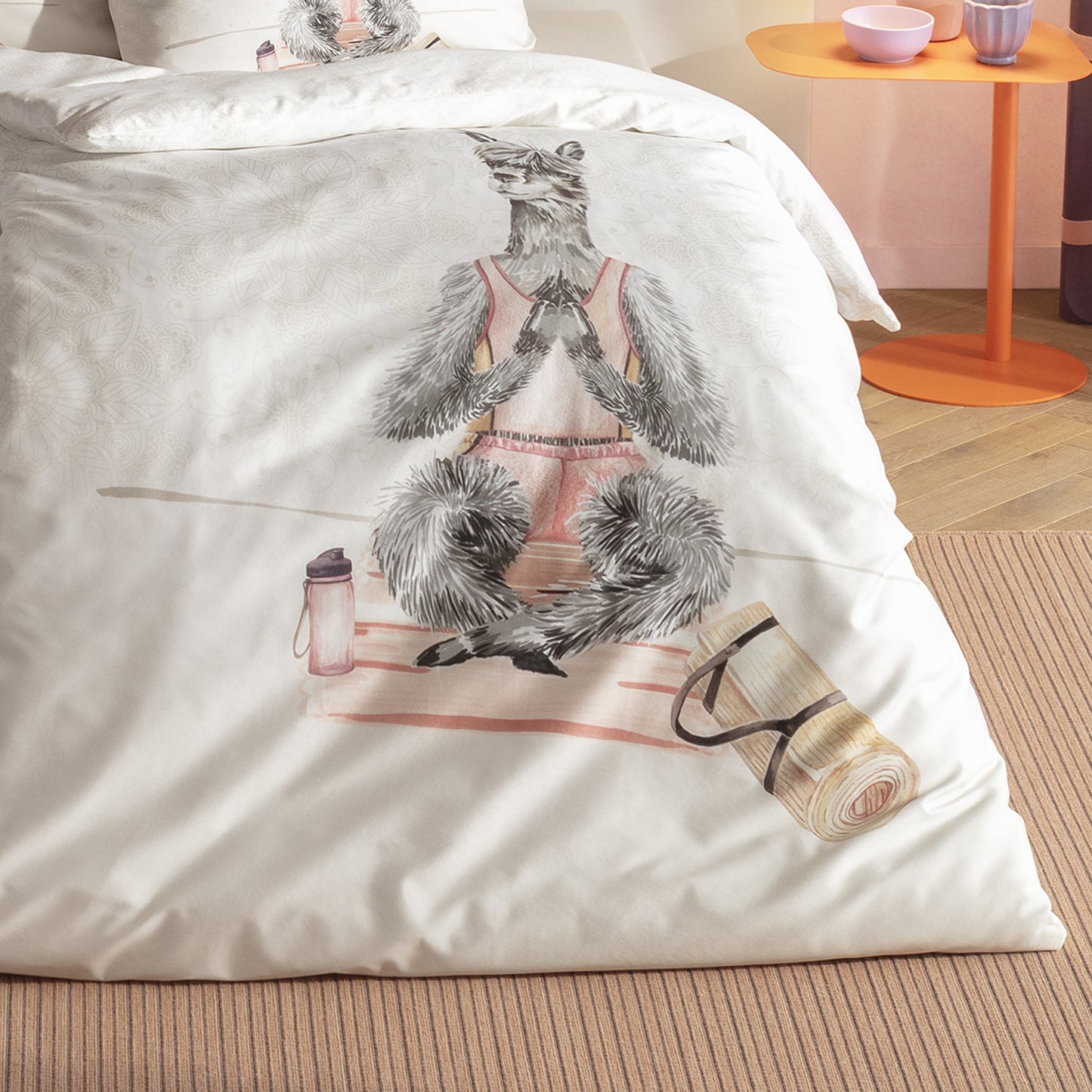 Estella Mako Satin Bettwäsche Lamaste 4850-230 Lama Yoga natur 135x200