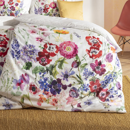 Estella Mako Satin Bettwäsche Rayen 4853-985 Blumenwiese bunt 135x200