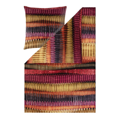 Estella Mako Satin Bettwäsche Dawn 4854-405 vino Streifen bunt