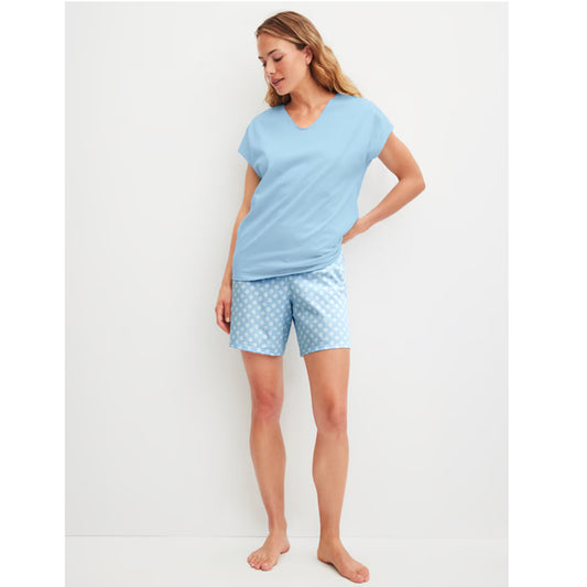 Calida Damen Shorty Pyjama Lovely Nights cascade blue 48551