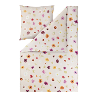 Estella Mako Satin Bettwäsche Adara 4856-200 Streublumen beige 135x200