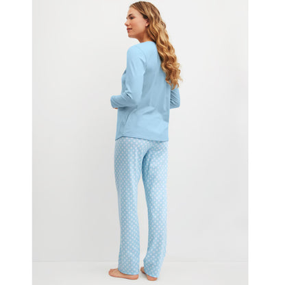 Calida Damen Pyjama Lovely Nights cascade blue 48651-545