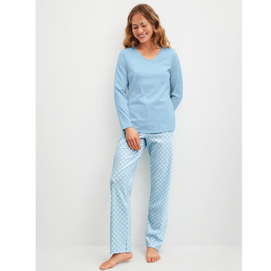 Calida Damen Pyjama Lovely Nights cascade blue 48651-545