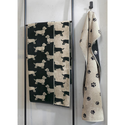 2 Stück Cawö We love Dogs Gästetücher 6246-93 Dackel Schwarz 30x50