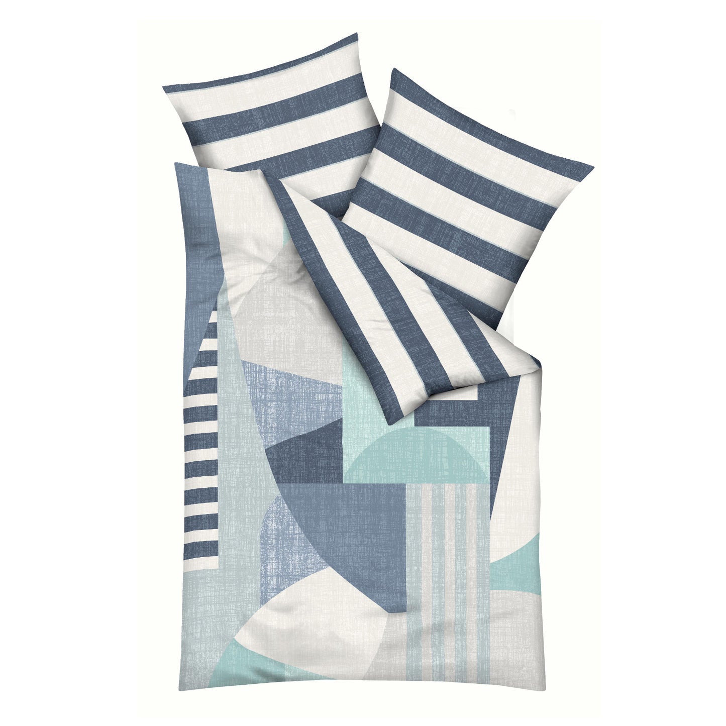 Bettwäsche Kaeppel Satin 500-11 Rising Sun geometrisch marine