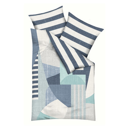 Bettwäsche Kaeppel Satin 500-11 Rising Sun geometrisch marine