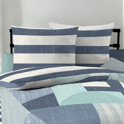 Bettwäsche Kaeppel Satin 500-11 Rising Sun geometrisch marine