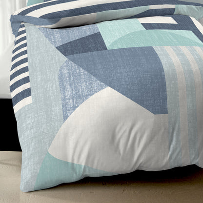 Bettwäsche Kaeppel Satin 500-11 Rising Sun geometrisch marine