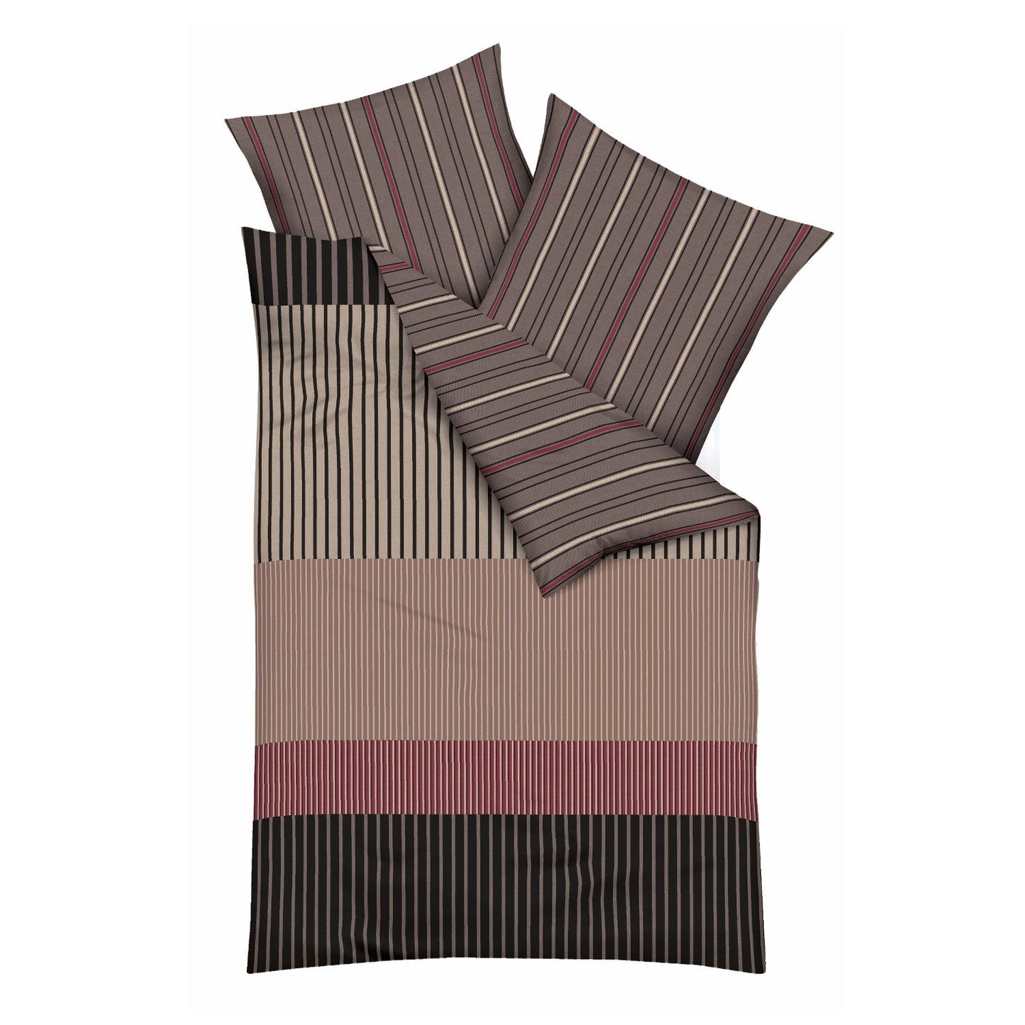 Bettwäsche Kaeppel Satin 510-06 Skyline Streifen braun beige 135x200