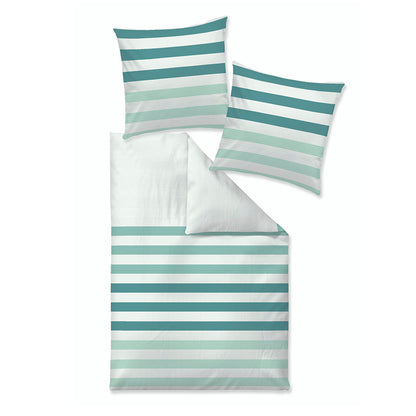 Sympathica Bettwäsche Mako Satin 5135 Streifen türkis mint 135x200
