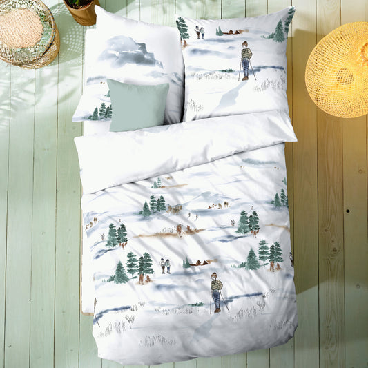 Bettwäsche Kaeppel Biber 526-531 Frozen Winter hellblau schnee 135x200