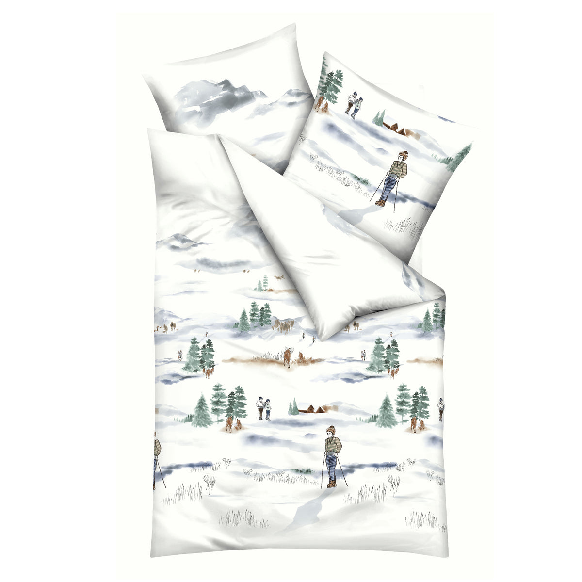 Bettwäsche Kaeppel Biber 526-531 Frozen Winter hellblau schnee 135x200