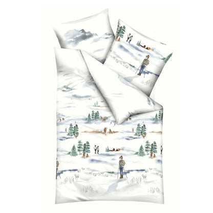 Bettwäsche Kaeppel Biber 526-531 Frozen Winter hellblau schnee 135x200