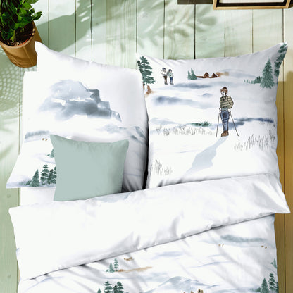 Bettwäsche Kaeppel Biber 526-531 Frozen Winter hellblau schnee 135x200
