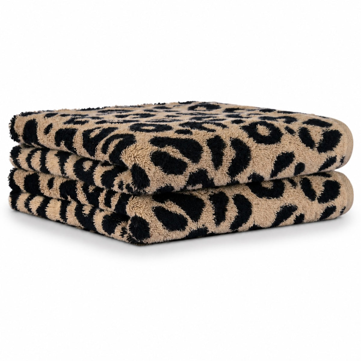 2 Stück Cawö Two-Tone Leo Handtücher 540-39 Leoprint camel 50x100