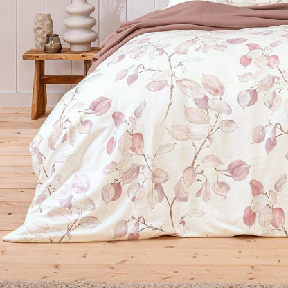 Estella Edelflanell Bettwäsche Pinzolo 5460-620 Blätter Mauve 135x200