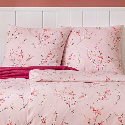 Estella Edelflanell Bettwäsche Trento 5463-250 Blumen Rosa 135x200