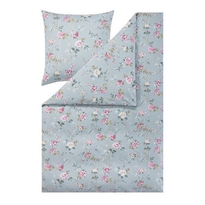 Estella Edelflanell Bettwäsche Corvara 5470-610 Rosen Blau 135x200