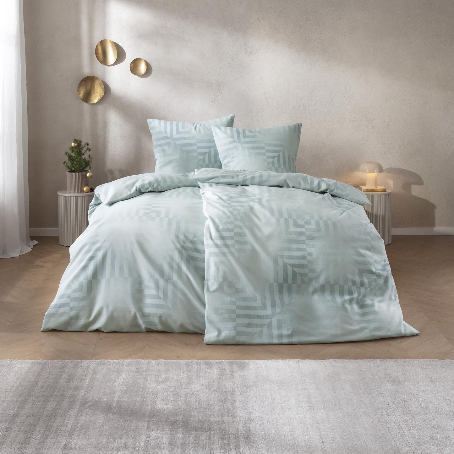 Estella Edelflanell Bettwäsche Brunico 5476-614 Eisblau 135x200