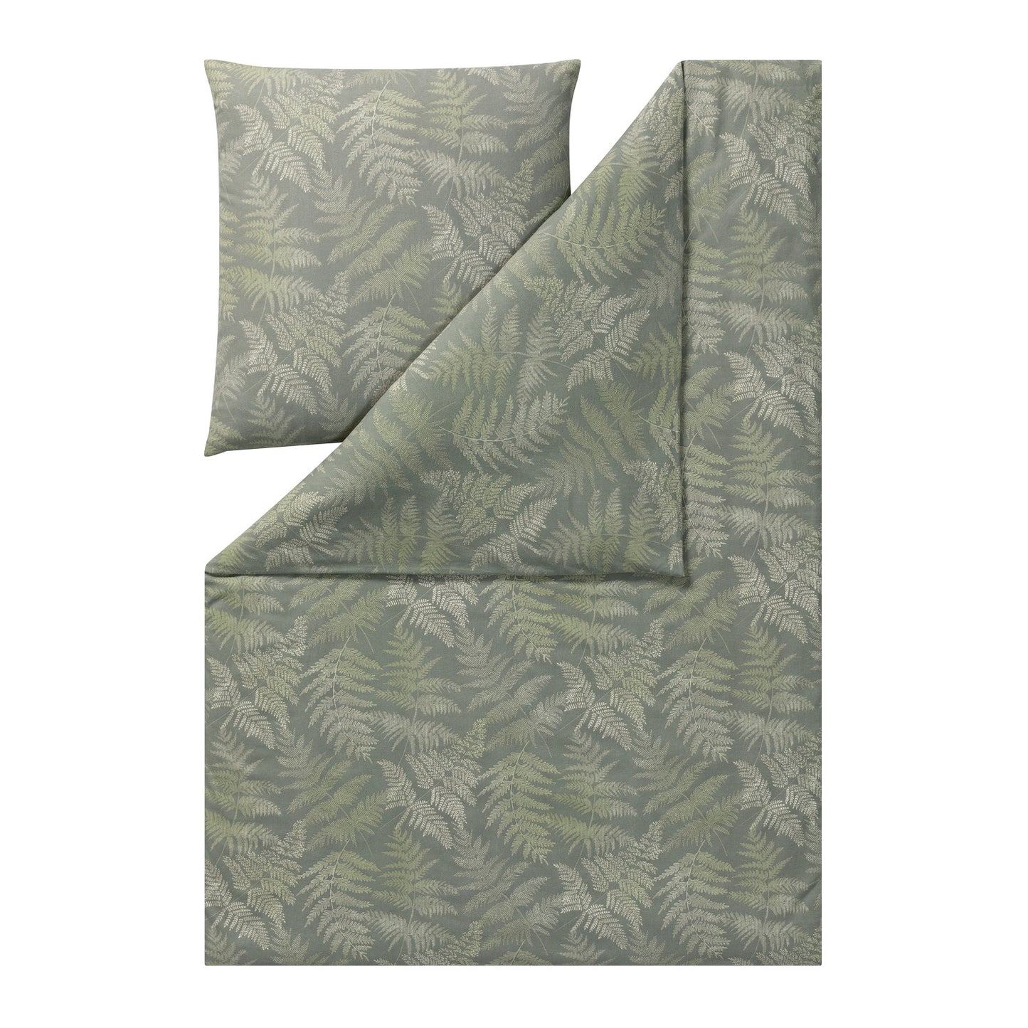 Estella Edelflanell Bettwäsche Tesero 5478-530 Blätter grün 135x200
