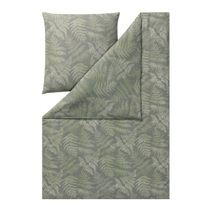 Estella Edelflanell Bettwäsche Tesero 5478-530 Blätter grün 135x200